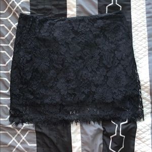 Black skirt with lace at the ends